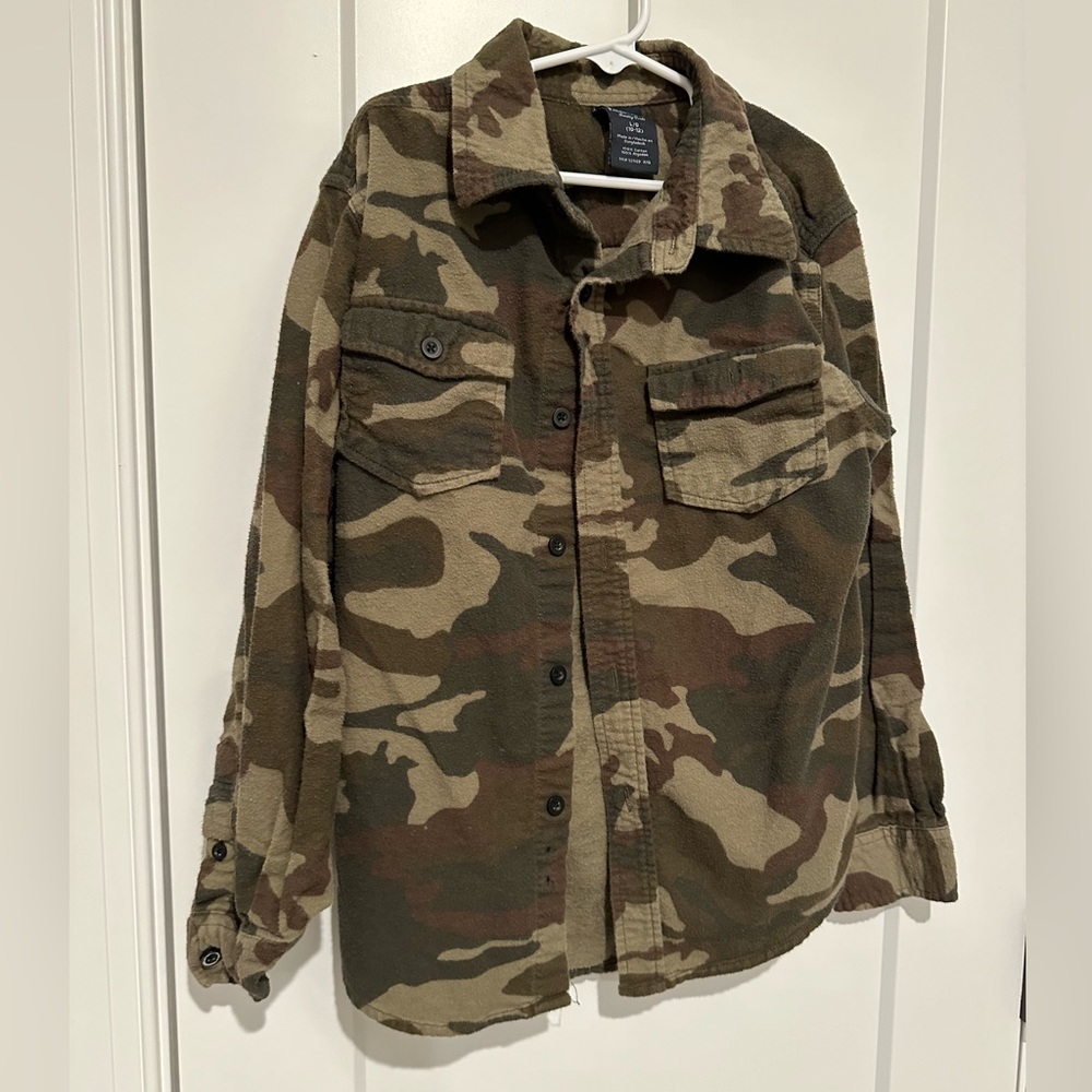 Boys Camo Button Down